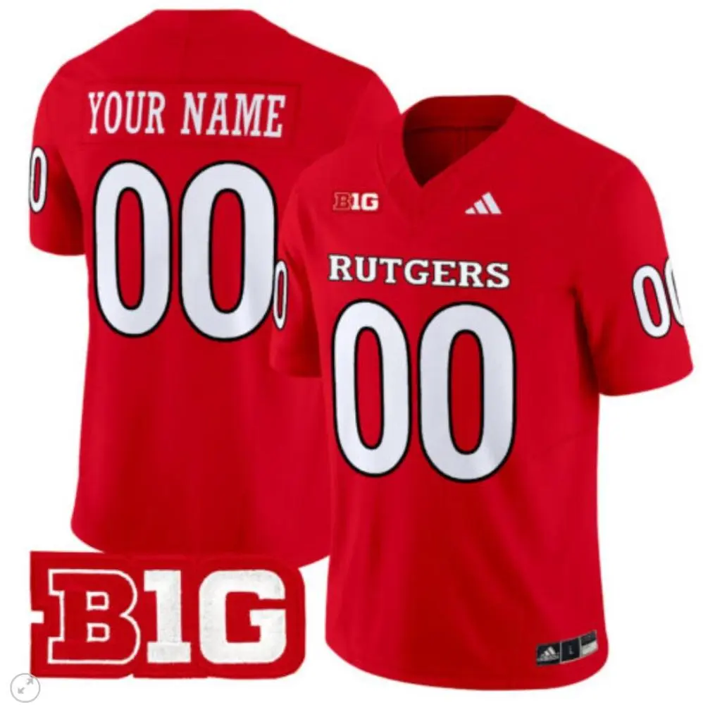 Custom Rutgers Scarlet Knights Adidas Scarlet Rutgers College Football Jersey