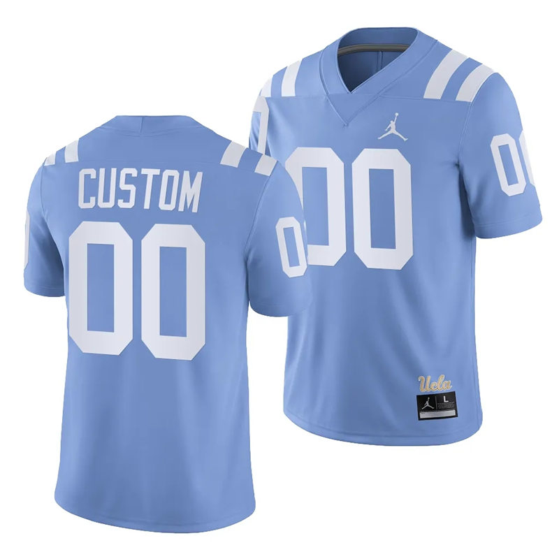 Mens Youth UCLA Bruins Custom 2023 Light Blue College Football Homecoming throwback uniforms Jersey
