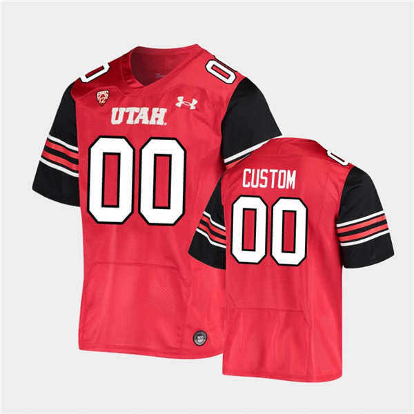 Youth Utah Utes Custom Under Armour Red stripe Sleeves Football Game Jersey