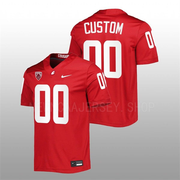 Mens Washington State Cougars Custom Luke Falk Hercules Mata'afa Cody O'Connell Drew Bledsoe Mel Hein Jack Thompson Crimson Nike Football Jersey