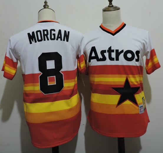 Men's Houston Astros Throwback Player #8 JOE MORGAN 1980 Majestic Cooperstown Throwback Baseball Jersey