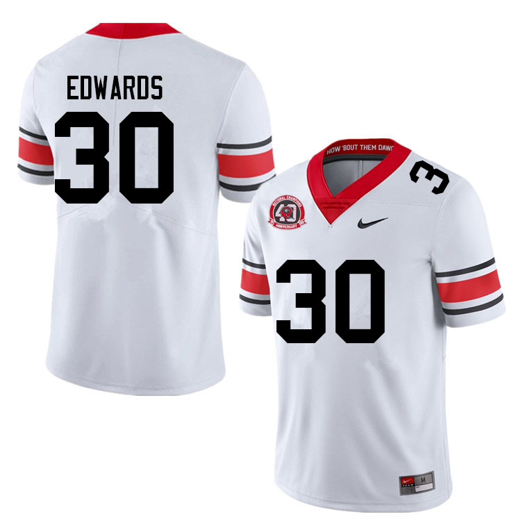 Mens Georgia Bulldogs #30 Daijun Edwards Nike 40th anniversary white alternate football jersey