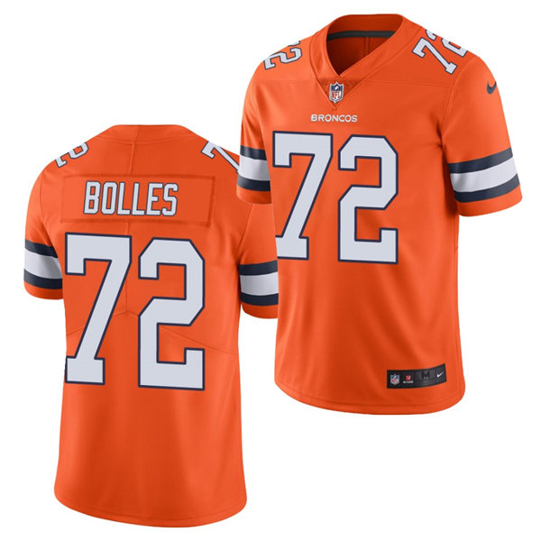 Men's Denver Broncos #72 Garett Bolles Orange Nike NFL Vapor Untouchable Color Rush Limited Player Jersey