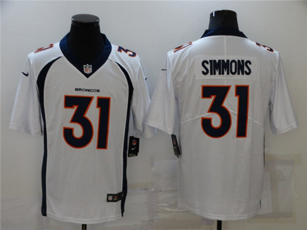 Men's Denver Broncos #31 Justin Simmons White Nike NFL Vapor Untouchable Limited Jersey