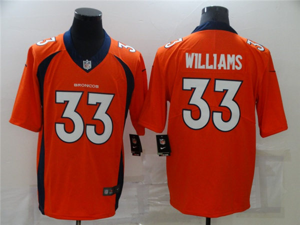 Men's Denver Broncos #33 Javonte Williams Orange Nike NFL Vapor Untouchable Limited Jersey