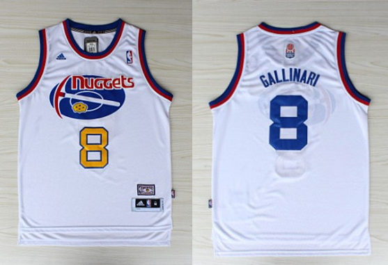 Denver Nuggets #8 Danilo Gallinari ABA Hardwood Classic Swingman White Jersey