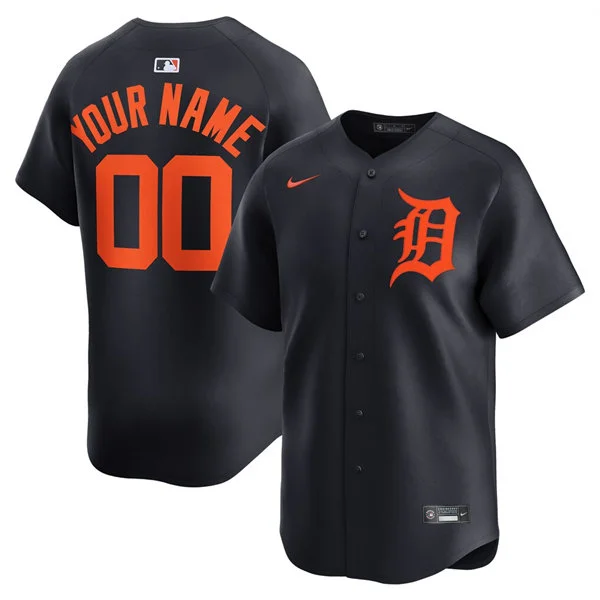 Detroit Tigers Custom Nike Navy Orange Alternate Limited Jersey