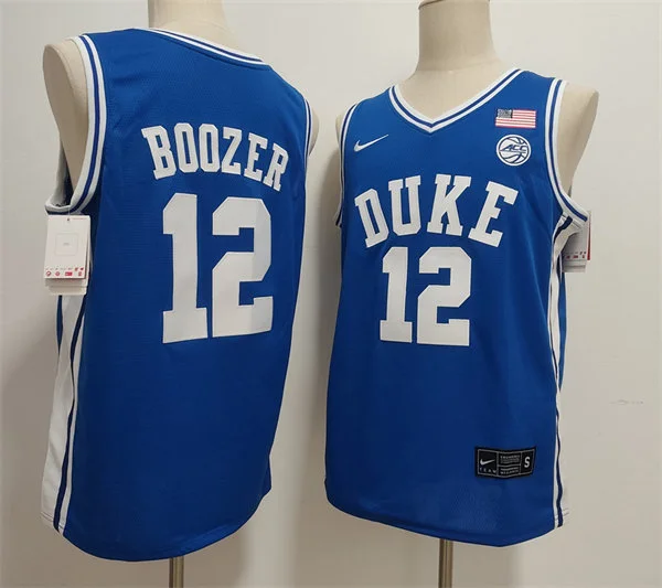 Mens Duke Blue Devils #12 Cameron Boozer 2025 Royal College Basketball Game Jersey