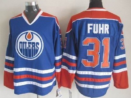 Edmonton Oilers #31 Fuhr Royal Blue CCM Jersey