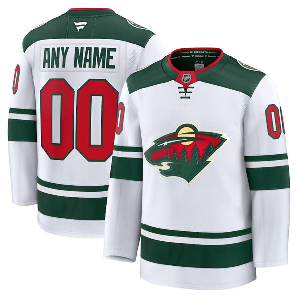 Women's Minnesota Wild Custom Stitched Fanatics Away White Jersey