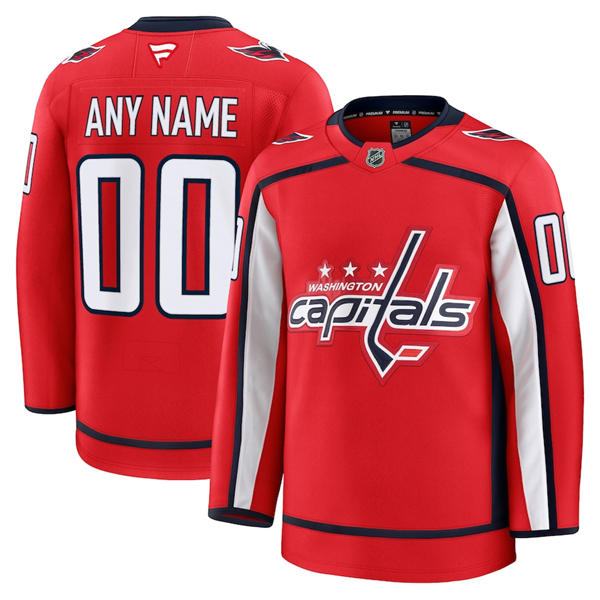 Youth Washington Capitals Custom Stitched Fanatics Home Red Jersey
