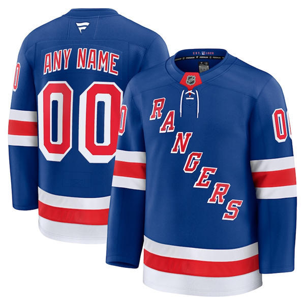 Men's New York Rangers Custom Fanatics Royal Home Primegreen Jersey