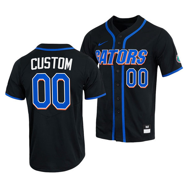 Men's Youth Florida Gators Custom Nike Black with Strip College Baseball Game Jersey