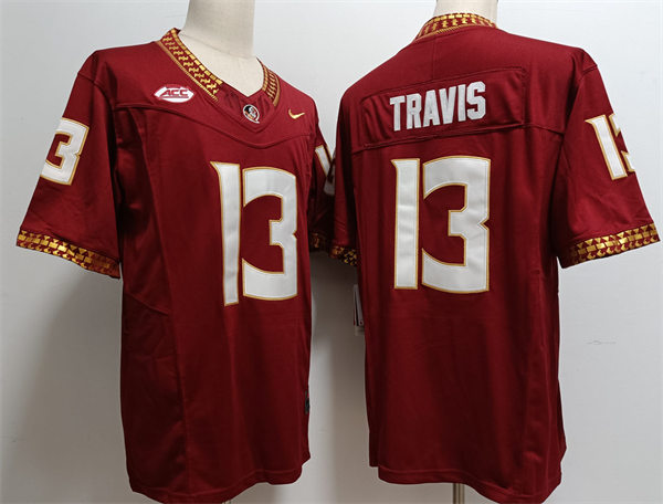 Men's Florida State Seminoles #13 Jordan Travis Nike 2023 F.U.S.E. Limited Garnet College Football Game Jersey