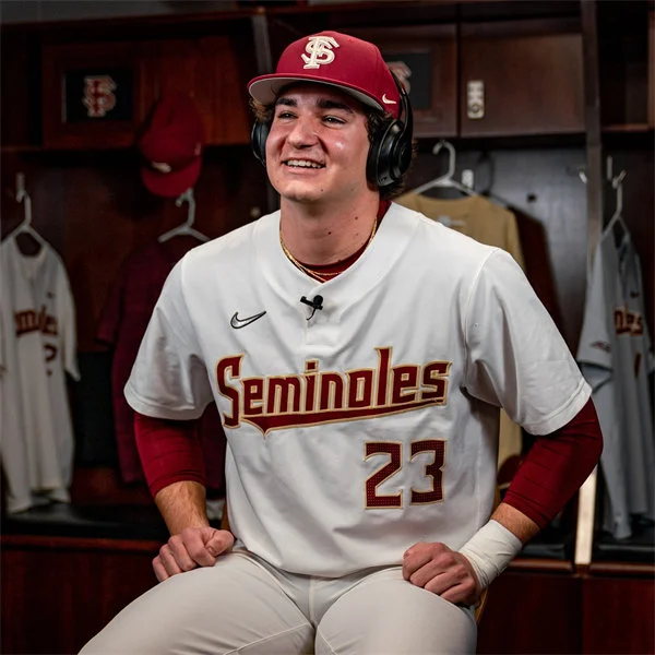 Florida State Seminoles Custom Nike White Two-Button Pullover Baseball Game Jersey