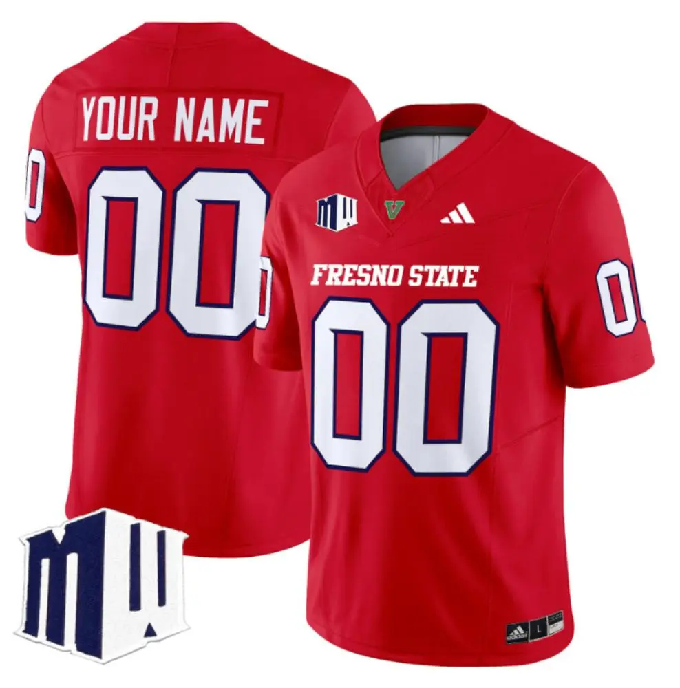 Fresno State Bulldogs Adidas 2025 Red College Football Game Jersey