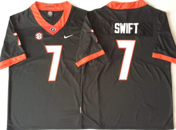 Georgia Bulldogs #7 D'Andre Swift Black Limited Football Jersey