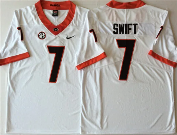 Georgia Bulldogs #7 D'Andre Swift White Limited Football Jersey