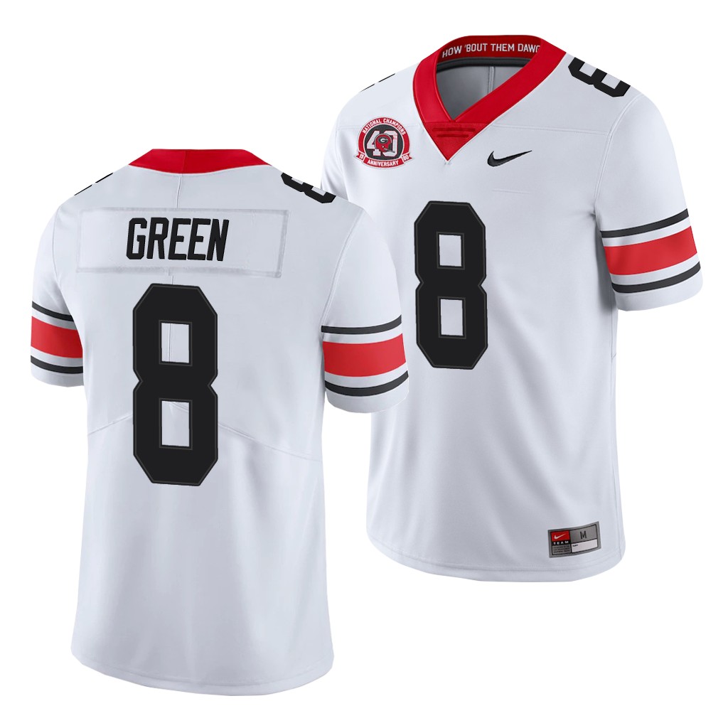 A.J. Green Georgia Bulldogs Men's Jersey - #8 NCAA Nike 40th anniversary white alternate football jersey