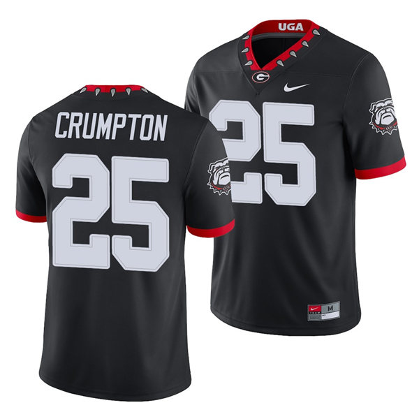 Men's Georgia Bulldogs #25 Ahkil Crumpton Black College Football Alternate Game Jersey