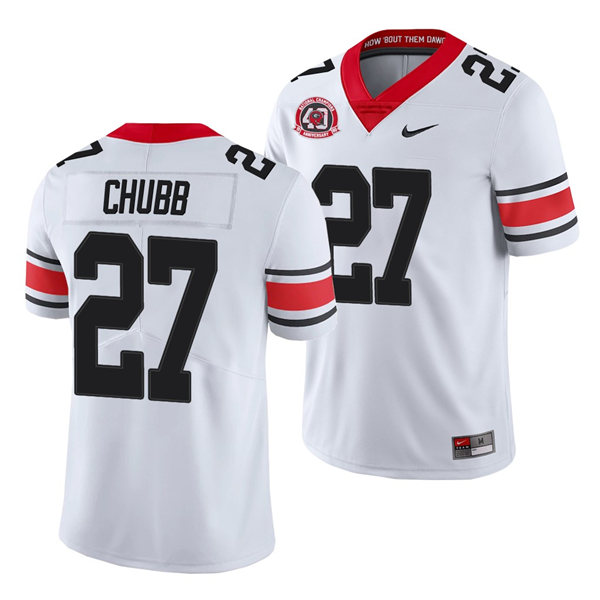 Mens Georgia Bulldogs #27 Nick Chubb Nike white alternate 40th anniversary football jersey
