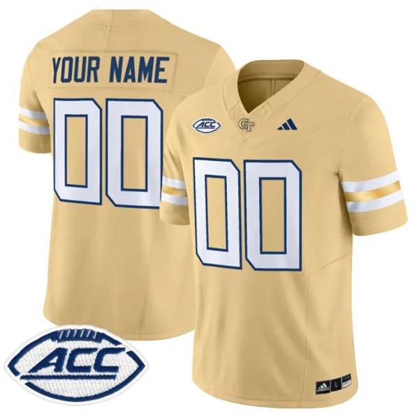Georgia Tech Yellow Jackets Custom Adidas 2025 Gold Football Game Jersey