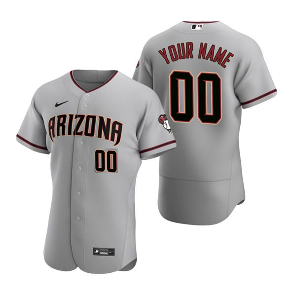 Men's Arizona Diamondbacks Custom Nike Gray Authentic Road Jersey