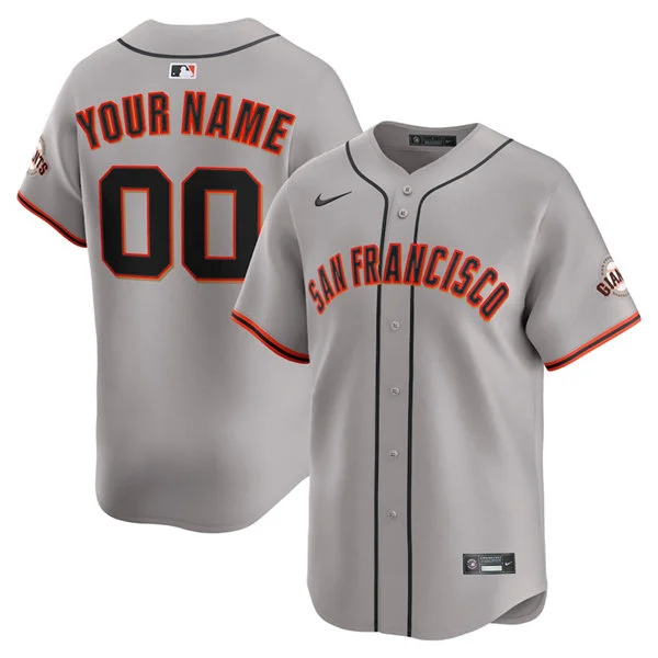 San Francisco Giants Custom Nike Gray Road Limited Jersey