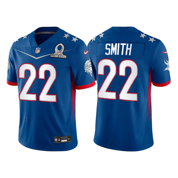 Men's Minnesota Vikings #22 Harrison Smith Royal 2022 NFC Pro Bowl Game Jersey