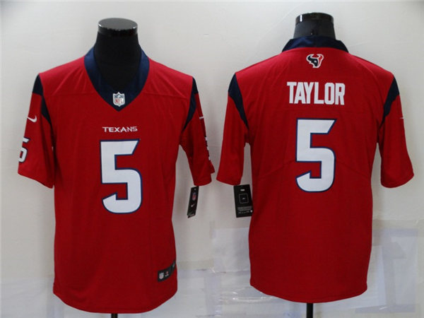 Mens Houston Texans #5 Tyrod Taylor Nike Red Vapor Limited Jersey