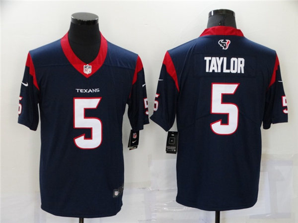 Mens Houston Texans #5 Tyrod Taylor Nike Navy Vapor Limited Jersey