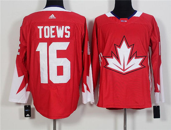 Men's Team Canada #16 Jonathan Toews Red 2016 World Cup Of Hockey Adidas WCH Game Jersey