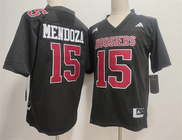Indiana Hoosiers #15 Fernando Mendoza Black Hoosiers College Football Jersey