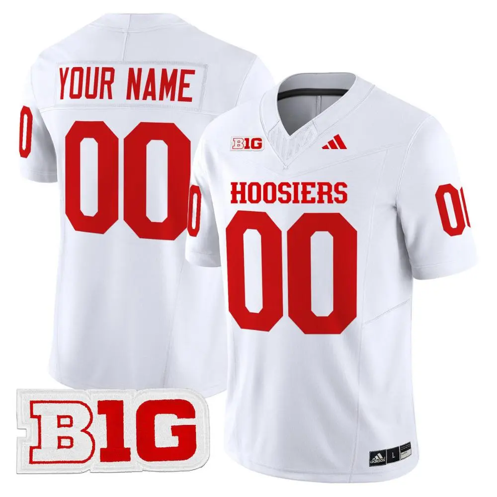 Indiana Hoosiers Custom Adidas White Hoosiers College Football Jersey