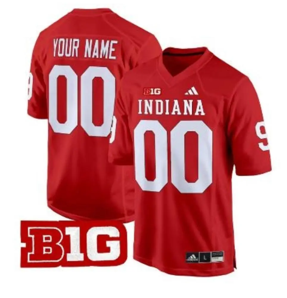 Indiana Hoosiers Custom Adidas Crimson Indiana College Football Jersey
