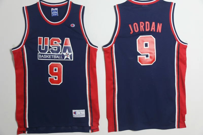 Men's 1992 Team USA #9 Michael Jordan Navy Throwback Basketball Jerseys