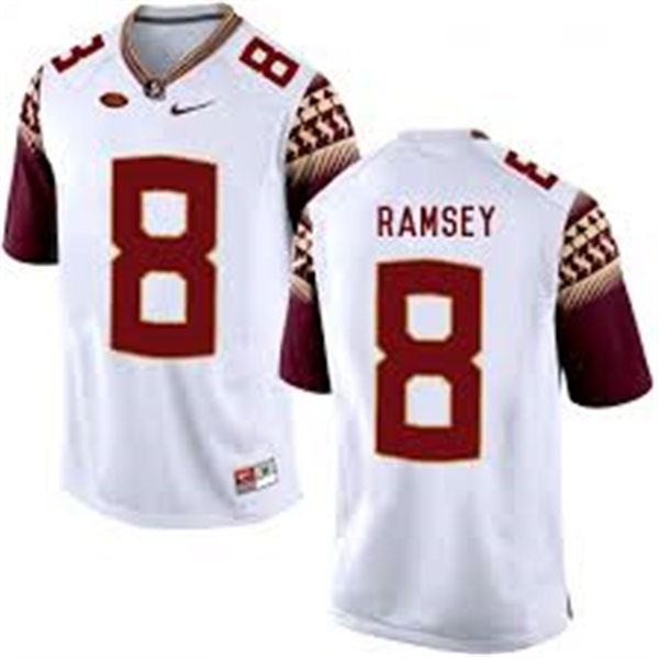 Men's Florida State Seminoles #8 Jalen Ramsey Nike White Stitched NCAA College Football Jersey