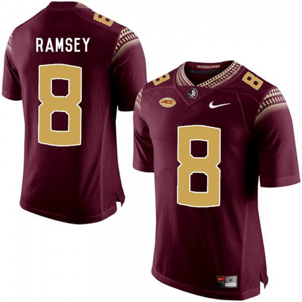 Men's Florida State Seminoles #8 Jalen Ramsey Red Stitched NCAA College Football Jersey