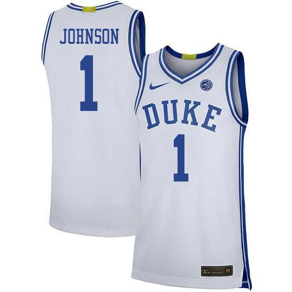 Mens Duke Blue Devils #1 Jalen Johnson Nike White College Basketball Game Jersey
