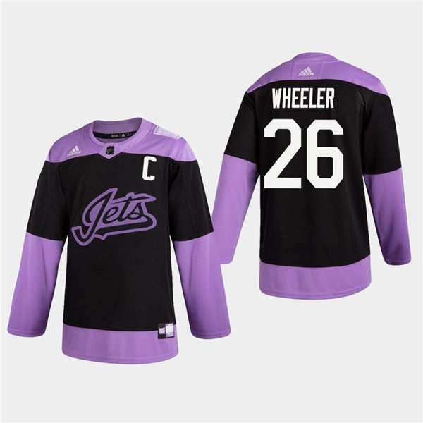 Men's Winnipeg Jets #26 Blake Wheeler  Adidas Hockey Fights Cancer Practice Black Jersey