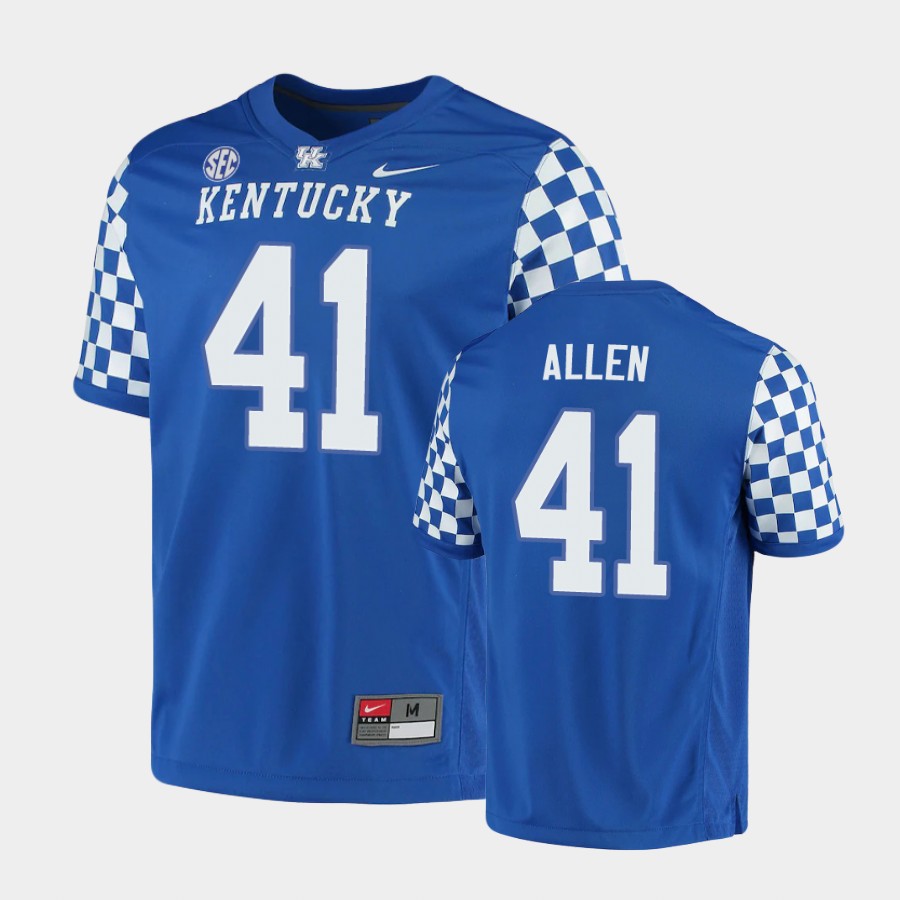 Mens Kentucky Wildcats #41 Josh Allen ROYAL Nike NCAA COLLEGE FOOTBALL GAME JERSEY