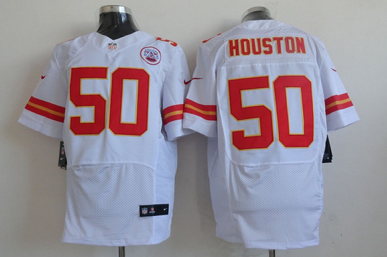 Men's Kansas City Chiefs #50 Justin Houston White Nik Elite Jersey