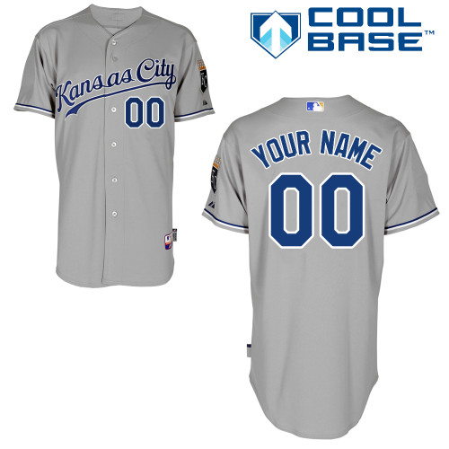 Mens Kansas City Royals Customized Gray Jersey