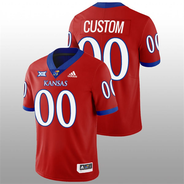 Men's Kansas Jayhawks Custom Adidas 2017 Red College Football Game Jersey