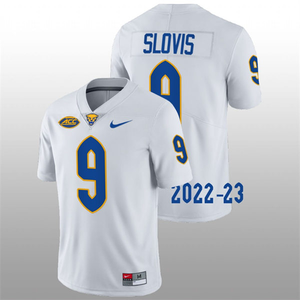 Men's Pitt Panthers #9 Kedon Slovis White College Football Game Jersey