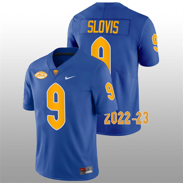 Men's Pitt Panthers #9 Kedon Slovis Royal College Football Game Jersey