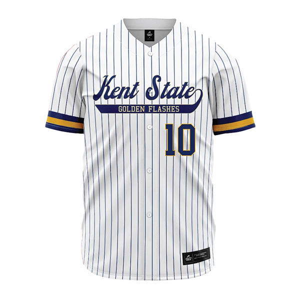 Kent State Golden Flashes #10 Eric Lauer White Pinstripe Baseball Limited Jersey Kent State Golden Flashes #10 Eric Lauer White Pinstripe Baseball Limited Jersey