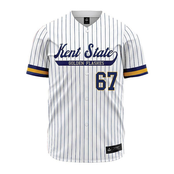 Kent State Golden Flashes #67 Jacob Latz White Pinstripe Baseball Limited Jersey Kent State Golden Flashes #67 Jacob Latz White Pinstripe Baseball Limited Jersey