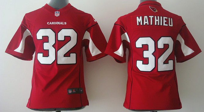 Kid's Arizona Cardinals #32 Tyrann Mathieu Red Nike Game  Jersey 