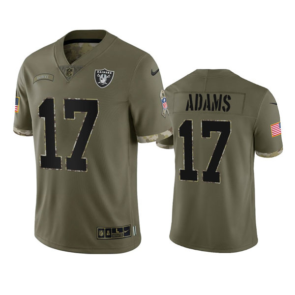 Mens Las Vegas Raiders #17 Davante Adams Nike Olive 2022 Salute To Service Limited Jersey